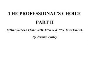 Jerome Finley - The Professionals Choice II