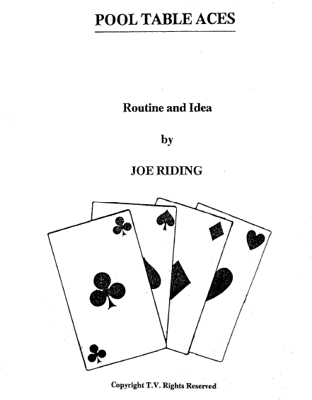 Joe Riding - Pool Table Aces PDF