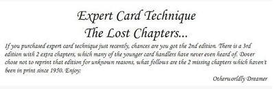 Dai Vernon - Expert Card Technique (The Lost Chapters)