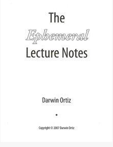 Darwin Ortiz - The Ephemeral Lecture Notes