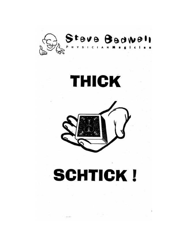 Thick Schtick by Steve Bedwell (PDF ebook Download)