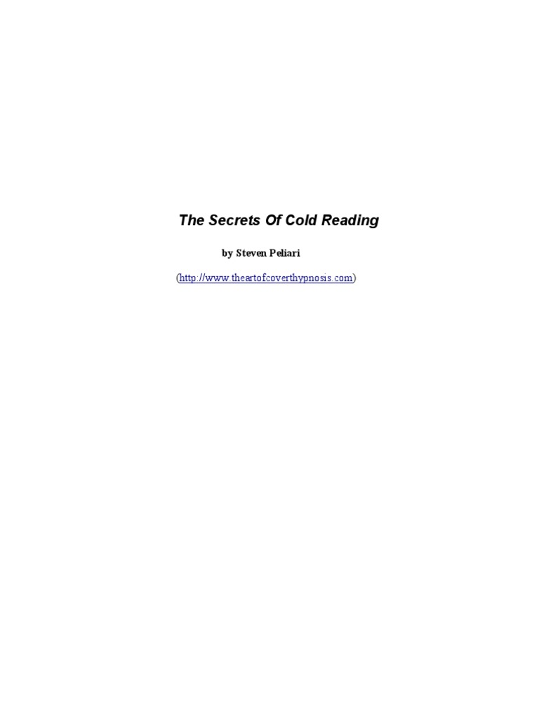 Secrets of Cold Reading- Steven Peliari