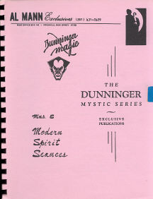 Al Mann - Dunninger Mystic Series - MS E - Modern Spirit Seances
