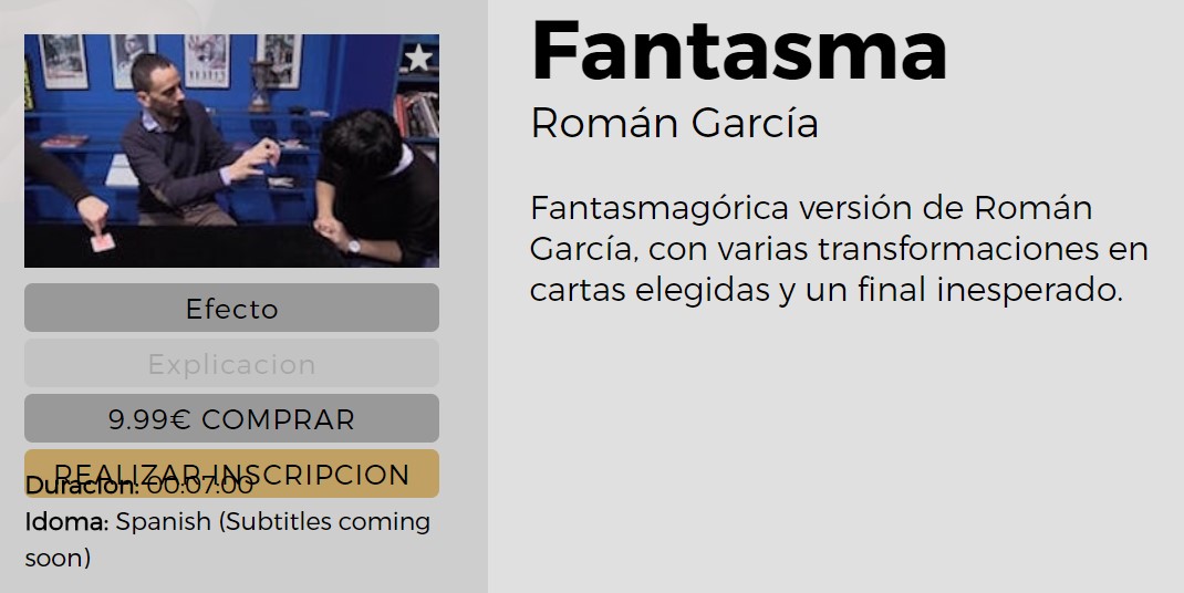 Fantasma by Roman Garcia (video download Spanish)