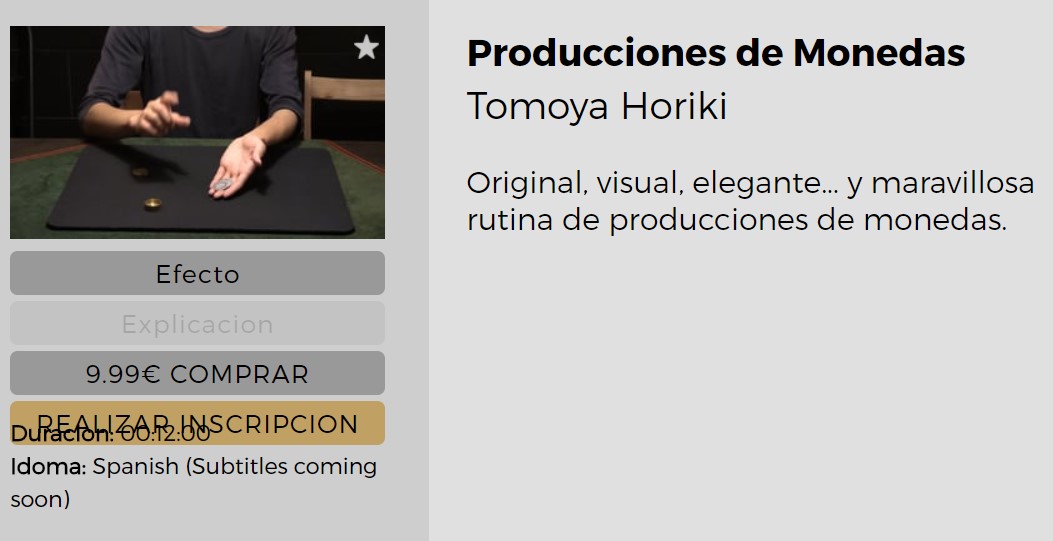 Producciones De Monedas by Tomoya Horiki (video download Spanish)
