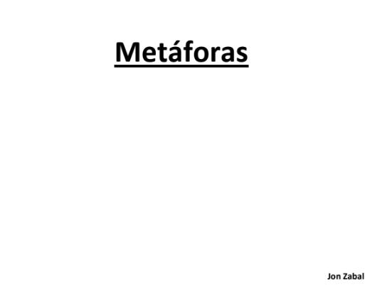 Metaforas by Jon Zabal (PDF Download in Spanish)