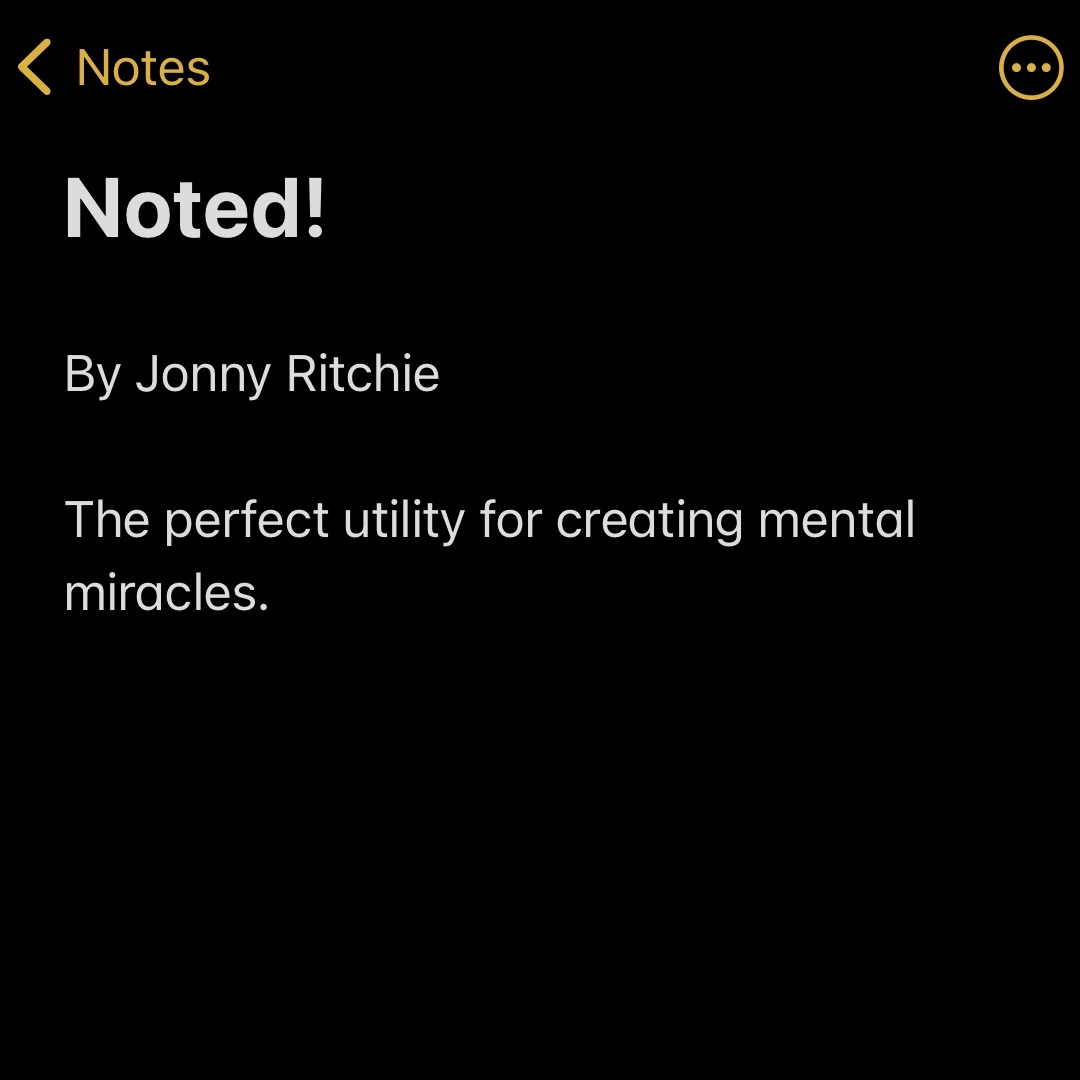 Noted! by Jonny Ritchie (MP4 Video Download)