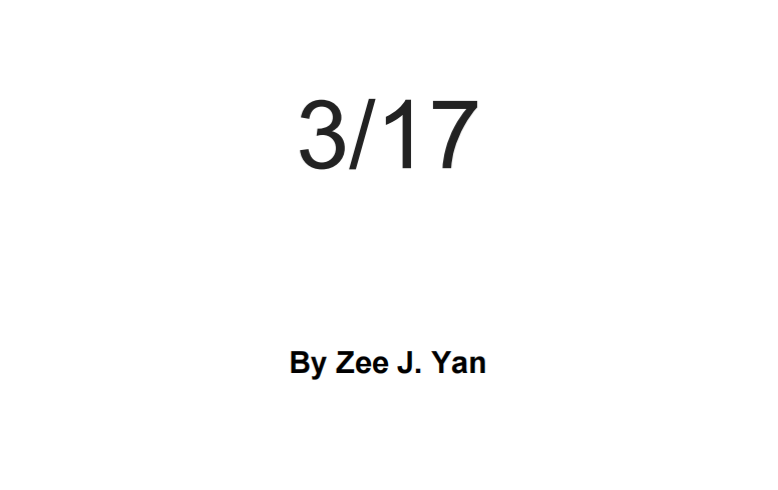3/17 By Zee J. Yan - 3-17 (official PDF eBook Magic Download)