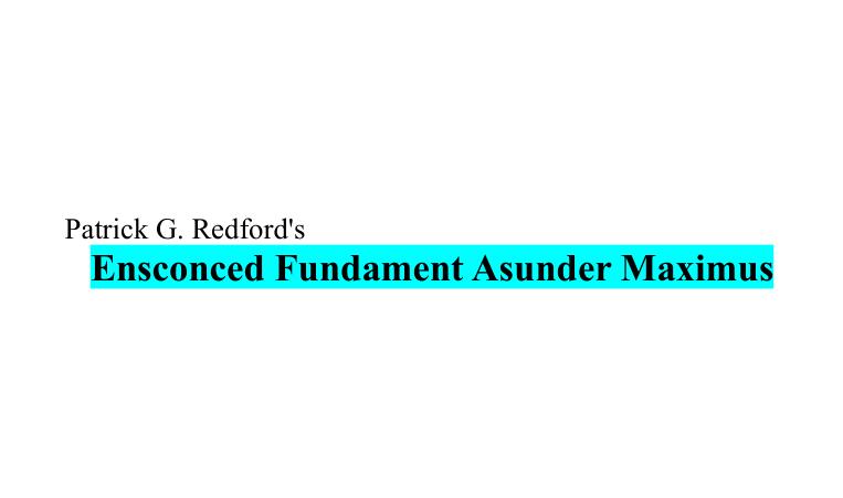 Patrick Redford - Ensconced Fundament (Asunder Supplemental Concepts)