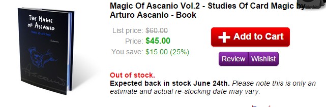 Magic Of Ascanio Vol.2 - Studies Of Card Magic by Arturo Ascanio