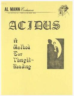 Al Mann - Acidus - A Method for Thought Reading